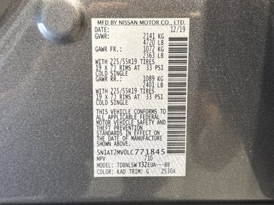 2020 Nissan Rogue SL W/Premium Package