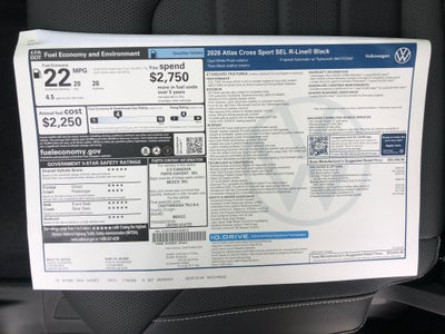2026 Volkswagen Atlas Cross Sport 2.0T SEL R-Line Black