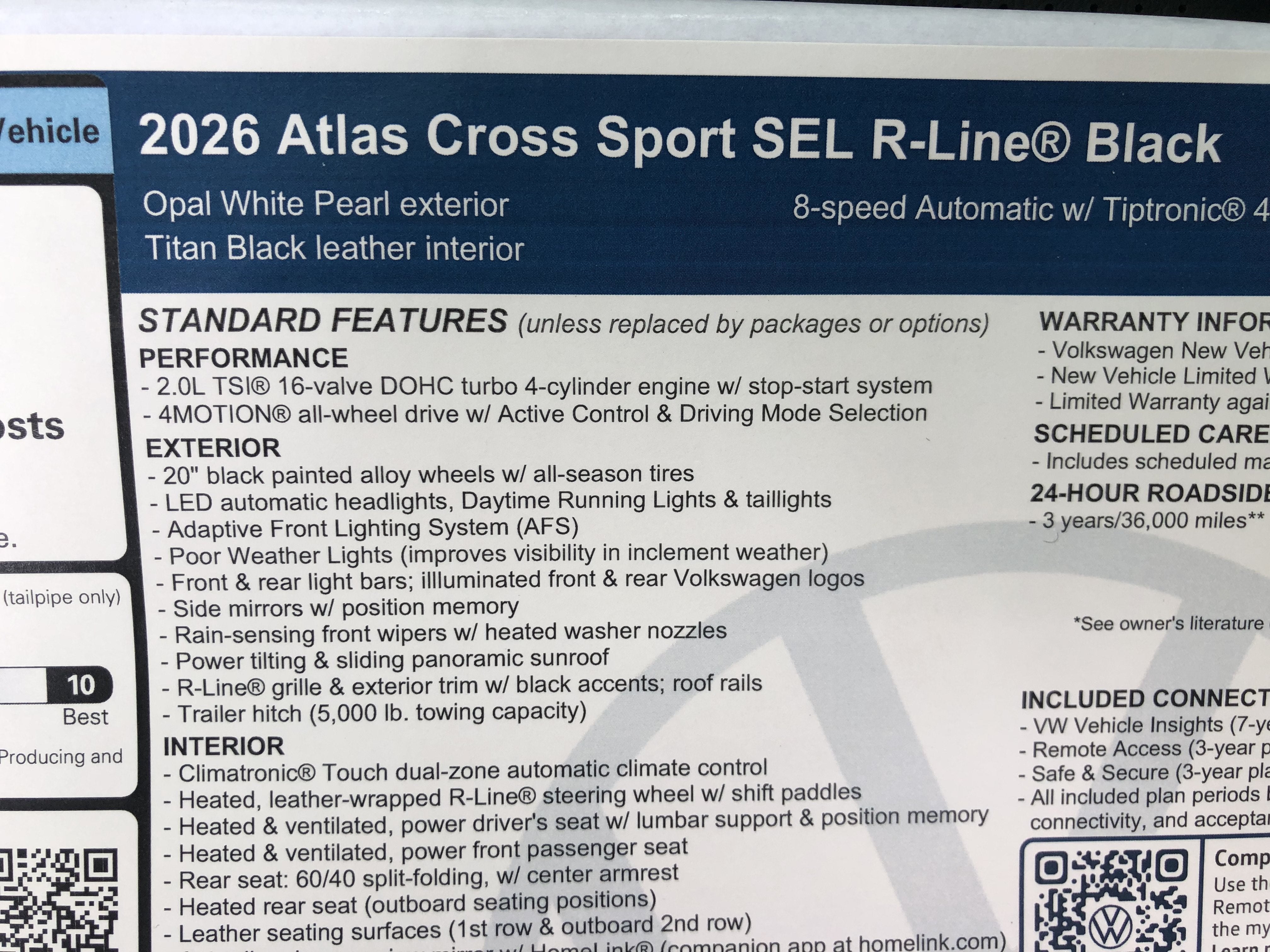 2026 Volkswagen Atlas Cross Sport 2.0T SEL R-Line Black