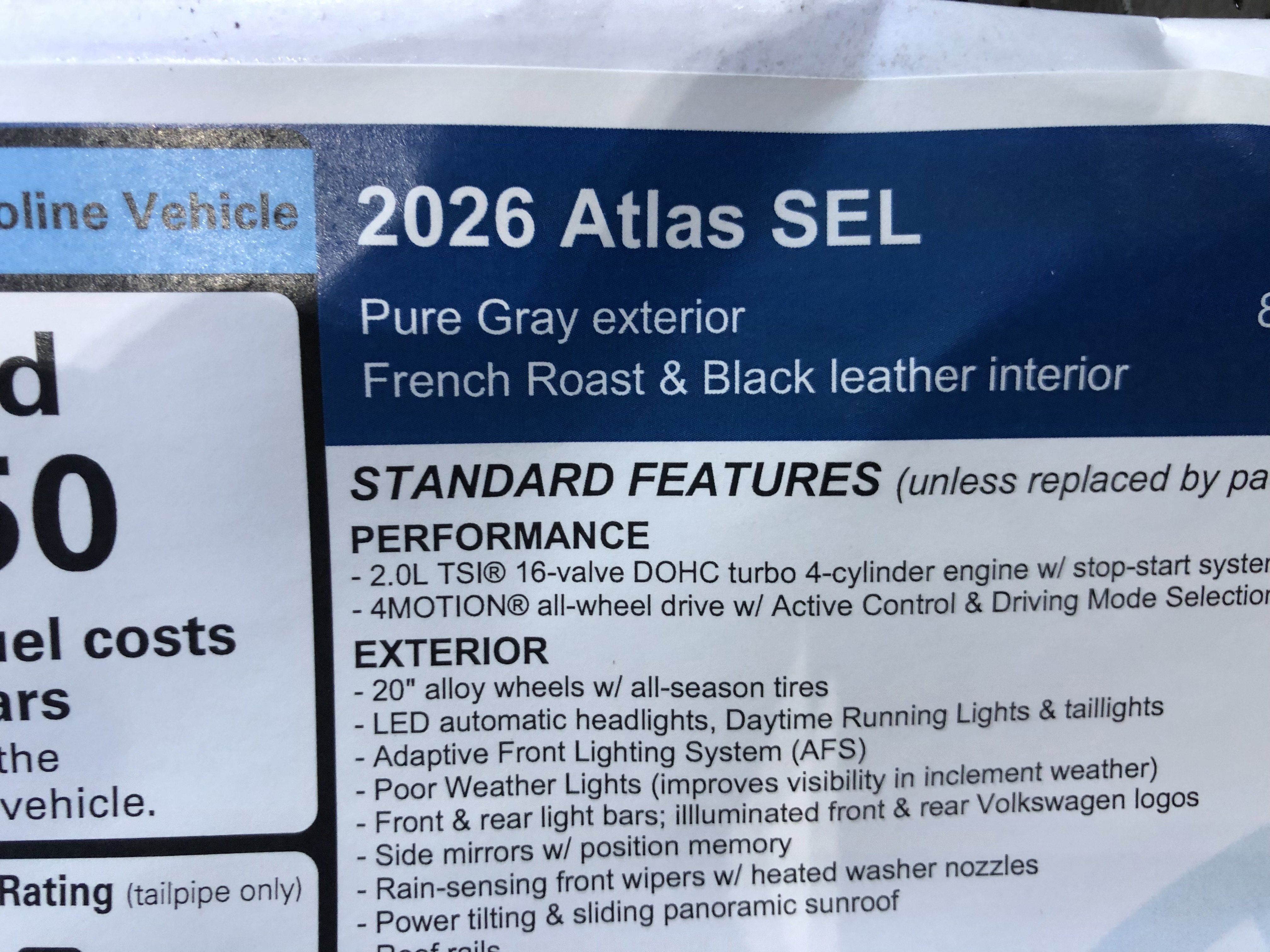 2026 Volkswagen Atlas 2.0T SEL w/captains chairs