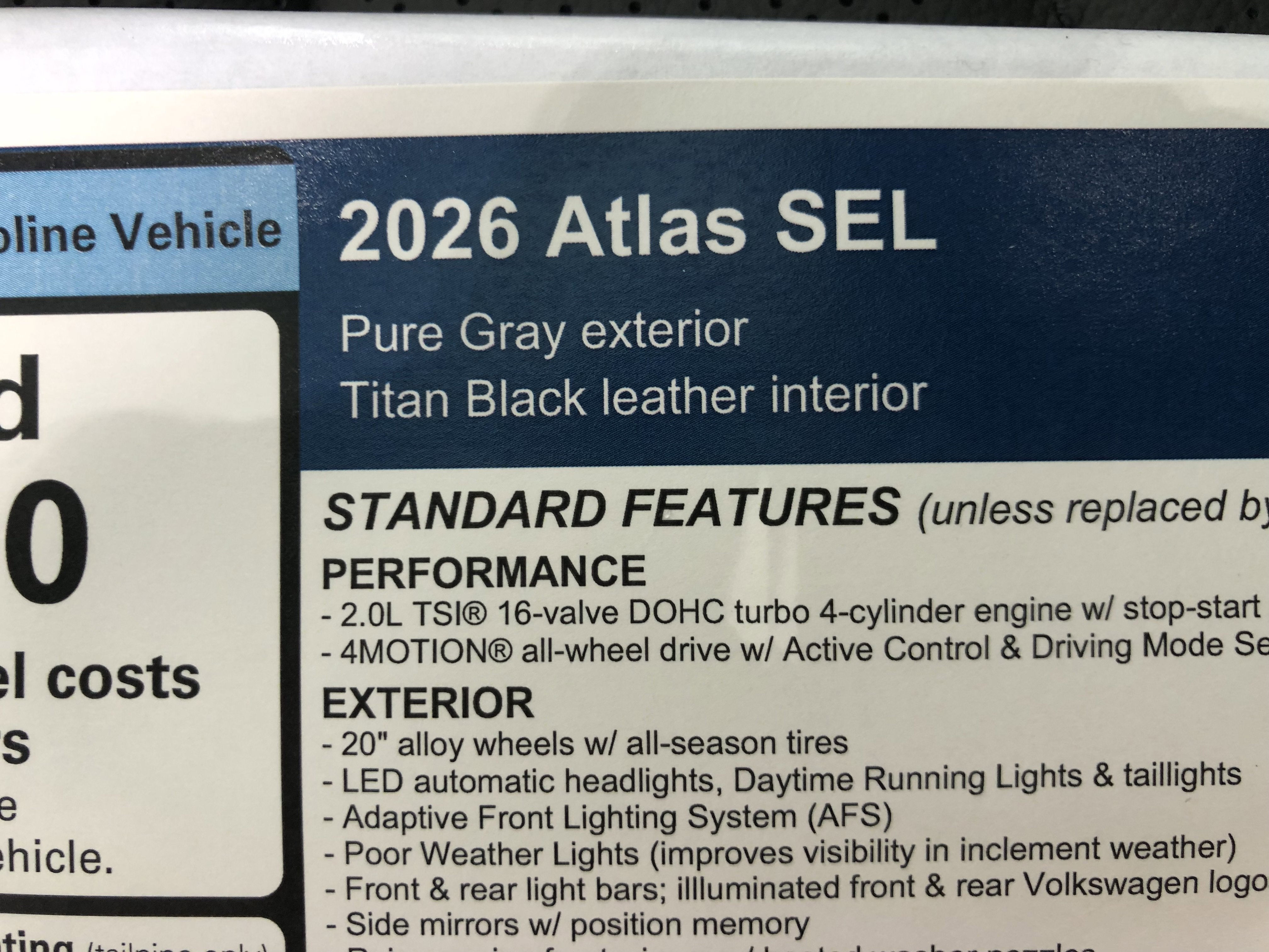 2026 Volkswagen Atlas 2.0T SEL