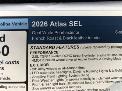 2026 Volkswagen Atlas 2.0T SEL