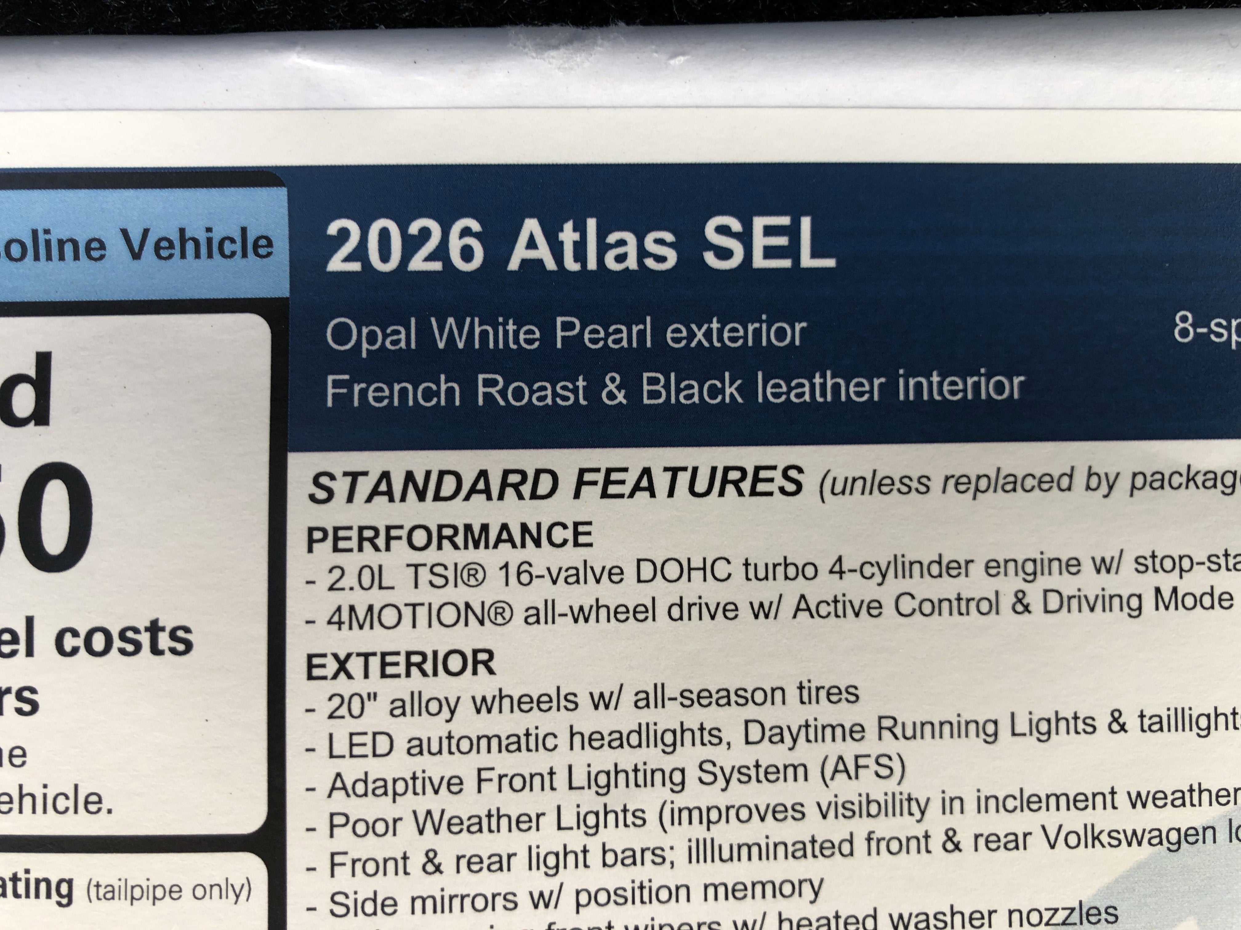 2026 Volkswagen Atlas 2.0T SEL