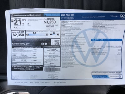2026 Volkswagen Atlas 2.0T SEL