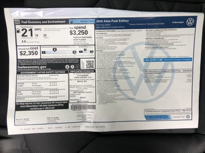 2026 Volkswagen Atlas 2.0T Peak Edition