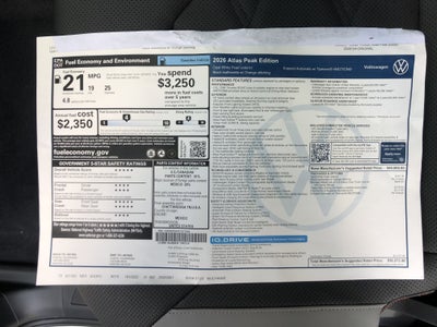 2026 Volkswagen Atlas 2.0T Peak Edition