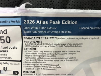 2026 Volkswagen Atlas 2.0T Peak Edition