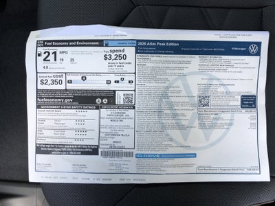 2026 Volkswagen Atlas 2.0T Peak Edition