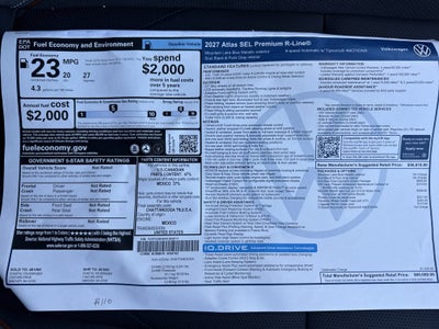 2027 Volkswagen Atlas SEL Premium R-Line w/captains chairs