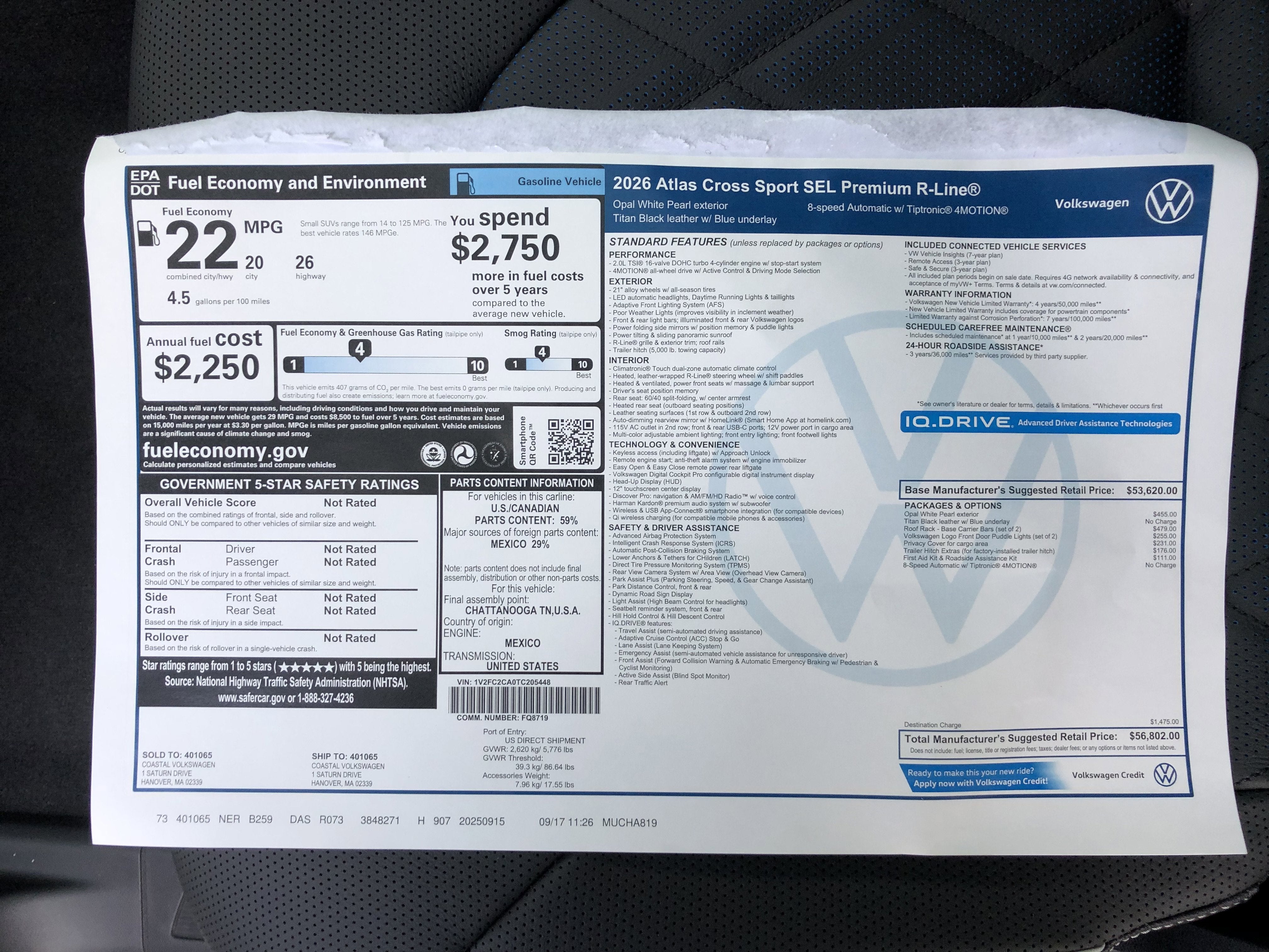 2026 Volkswagen Atlas Cross Sport 2.0T SEL Premium R-Line