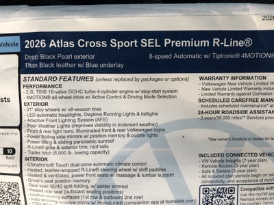 2026 Volkswagen Atlas Cross Sport 2.0T SEL Premium R-Line