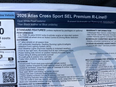 2026 Volkswagen Atlas Cross Sport 2.0T SEL Premium R-Line