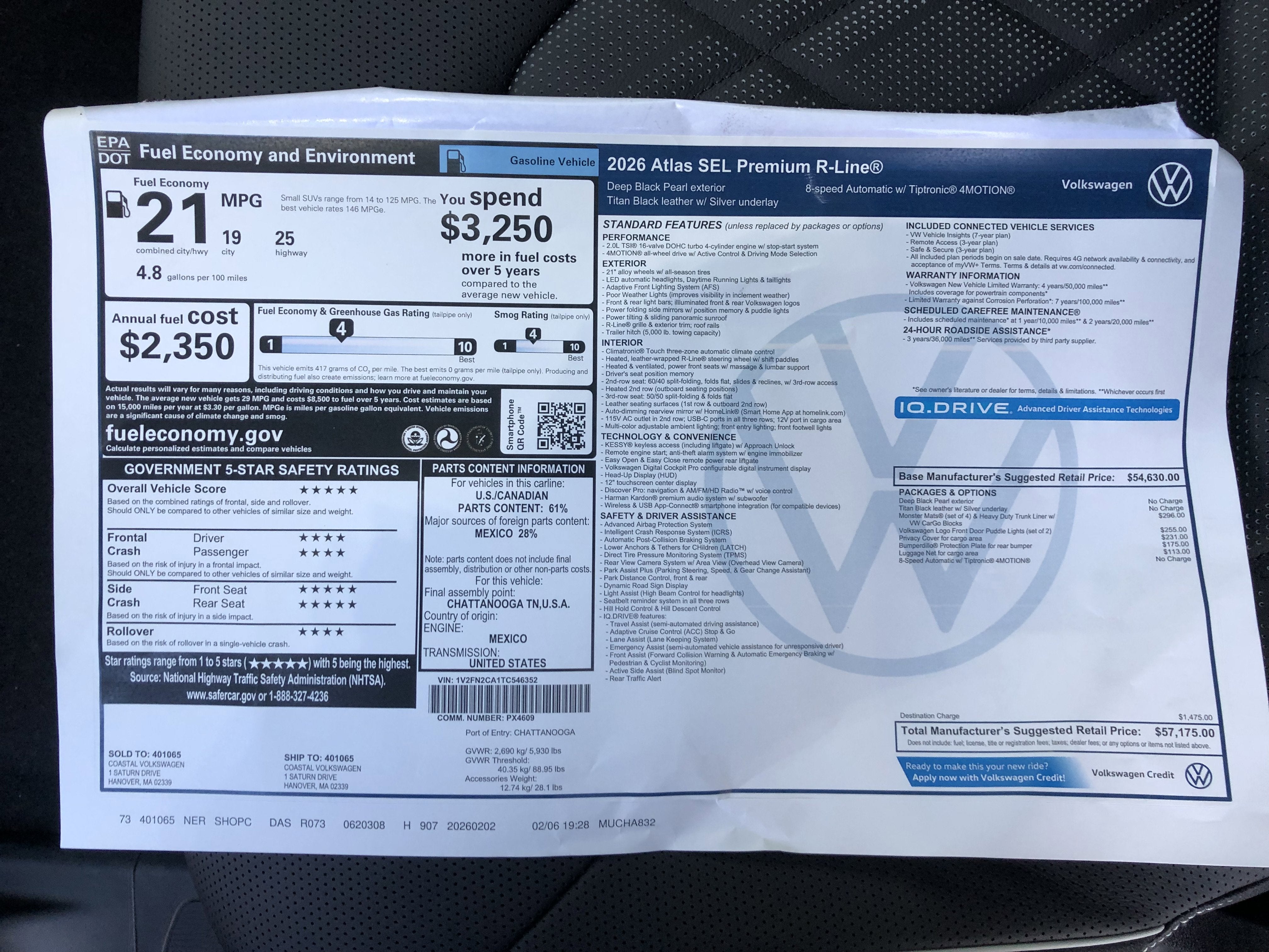 2026 Volkswagen Atlas 2.0T SEL Premium R-Line