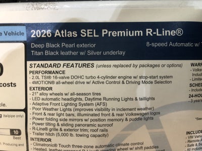2026 Volkswagen Atlas 2.0T SEL Premium R-Line
