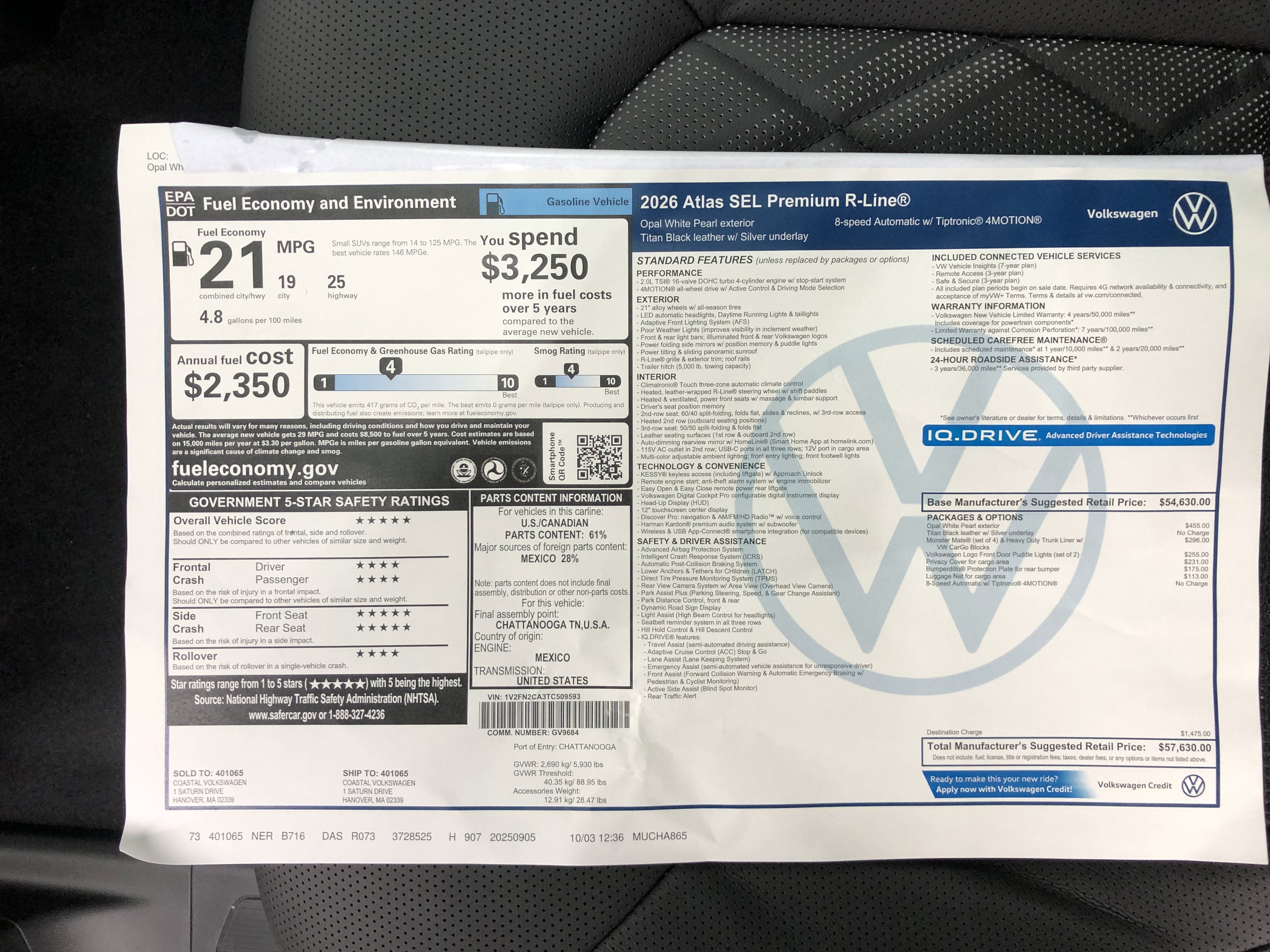 2026 Volkswagen Atlas 2.0T SEL Premium R-Line