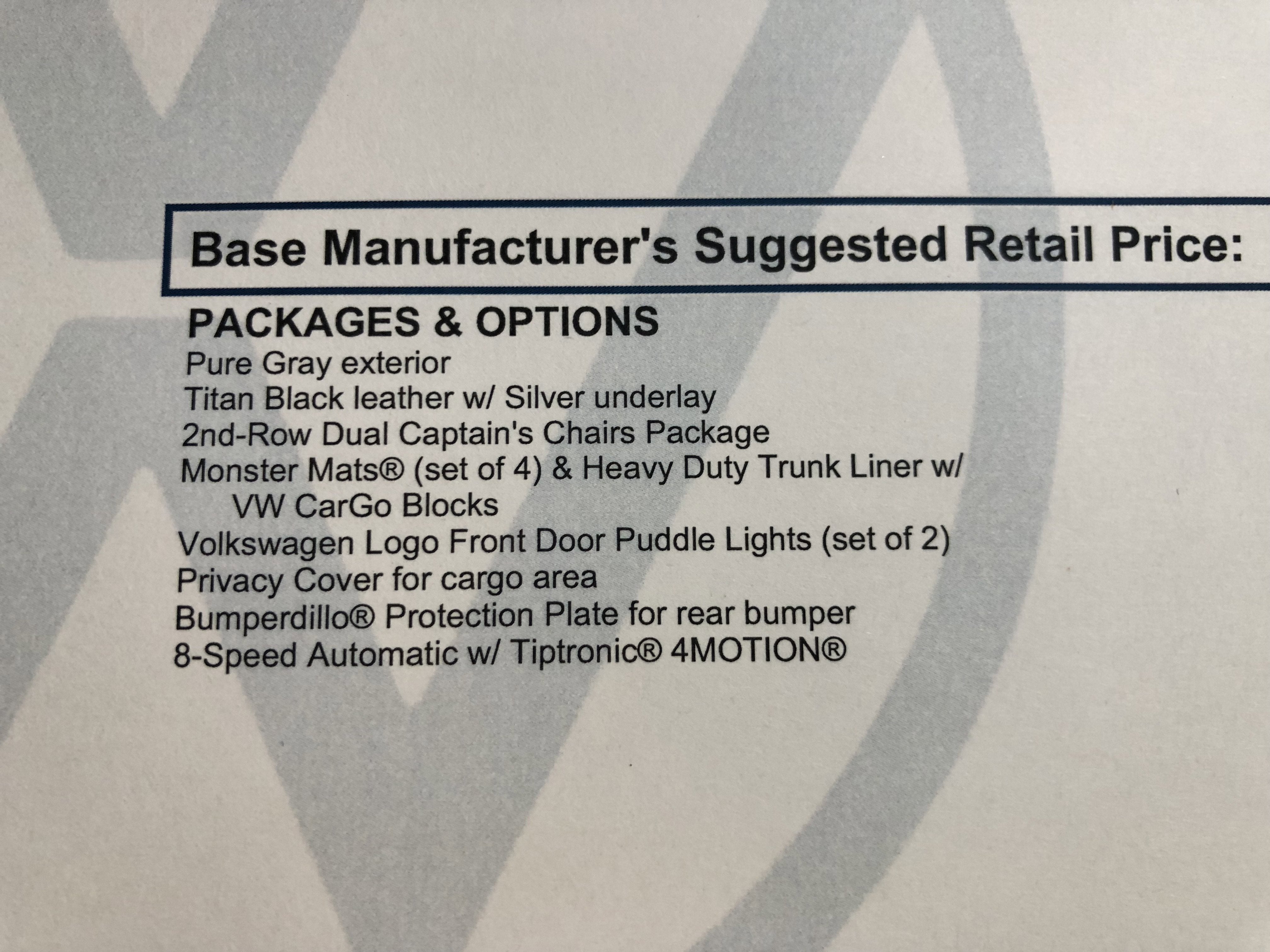 2026 Volkswagen Atlas 2.0T SEL Premium R-Line w/captains chairs
