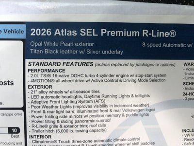 2026 Volkswagen Atlas 2.0T SEL Premium R-Line