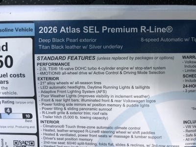 2026 Volkswagen Atlas 2.0T SEL Premium R-Line w/captains chairs