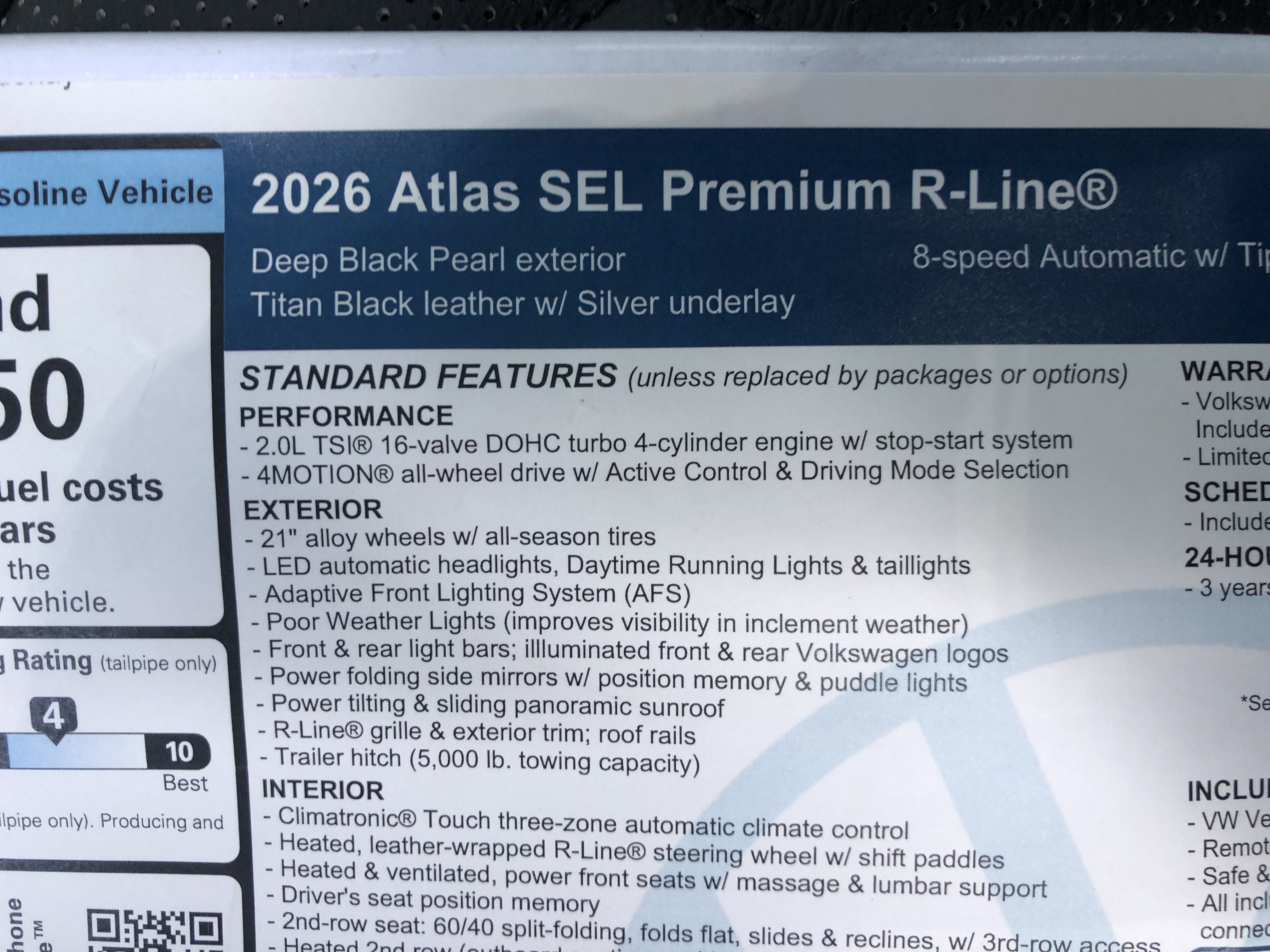 2026 Volkswagen Atlas 2.0T SEL Premium R-Line w/captains chairs