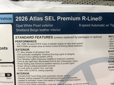 2026 Volkswagen Atlas 2.0T SEL Premium R-Line