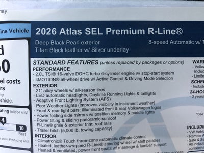 2026 Volkswagen Atlas 2.0T SEL Premium R-Line