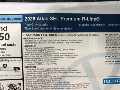 2026 Volkswagen Atlas 2.0T SEL Premium R-Line w/captains chairs