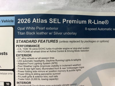 2026 Volkswagen Atlas 2.0T SEL Premium R-Line