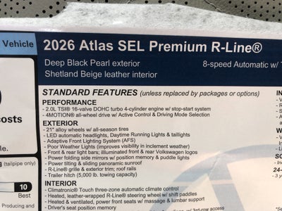 2026 Volkswagen Atlas 2.0T SEL Premium R-Line