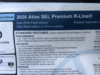 2026 Volkswagen Atlas 2.0T SEL Premium R-Line
