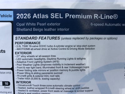 2026 Volkswagen Atlas 2.0T SEL Premium R-Line