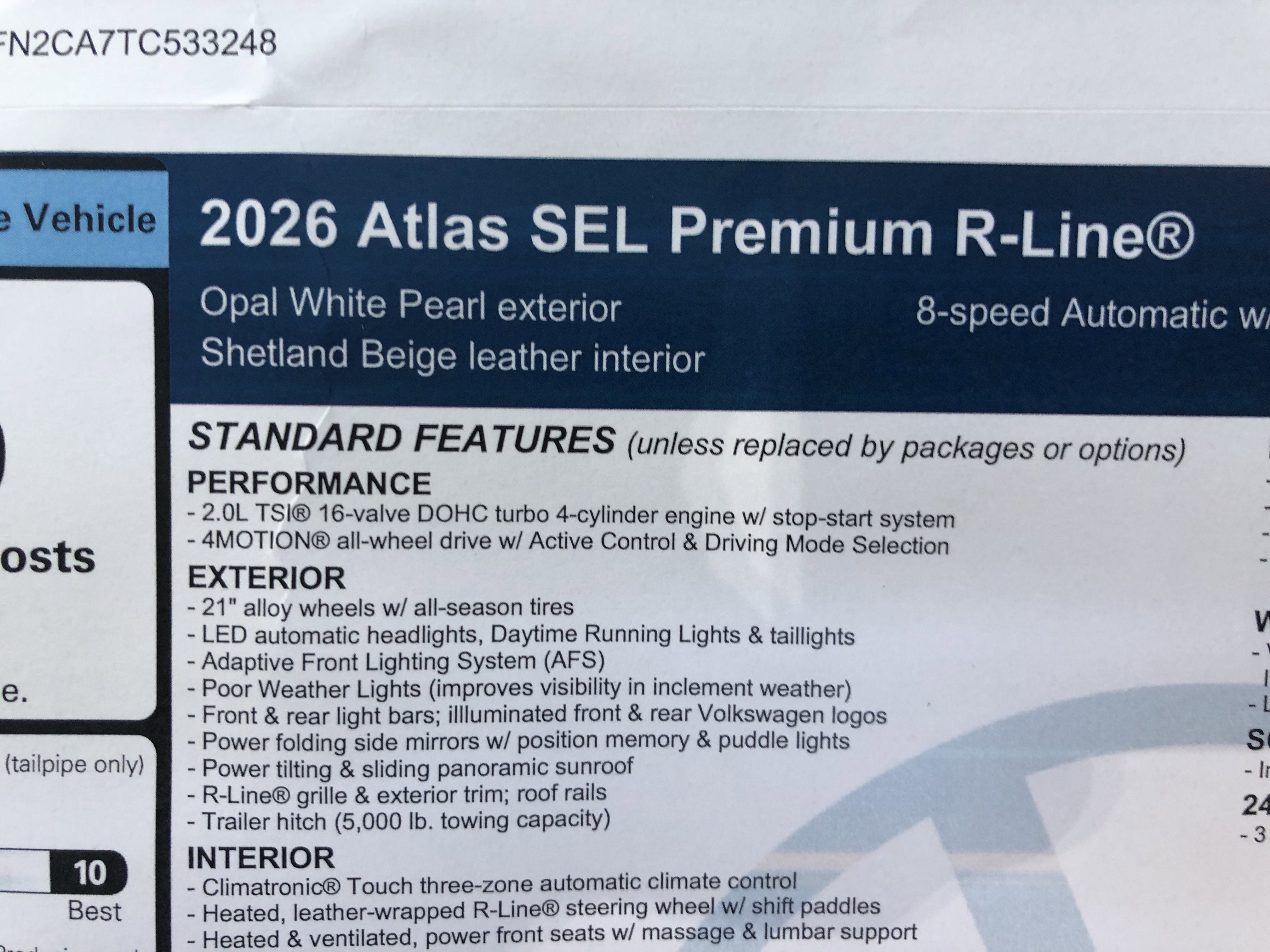 2026 Volkswagen Atlas 2.0T SEL Premium R-Line