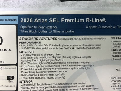 2026 Volkswagen Atlas 2.0T SEL Premium R-Line