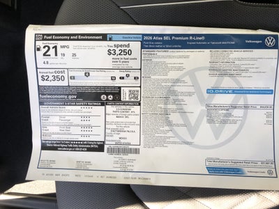 2026 Volkswagen Atlas 2.0T SEL Premium R-Line w/captains chairs