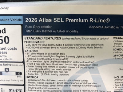 2026 Volkswagen Atlas 2.0T SEL Premium R-Line