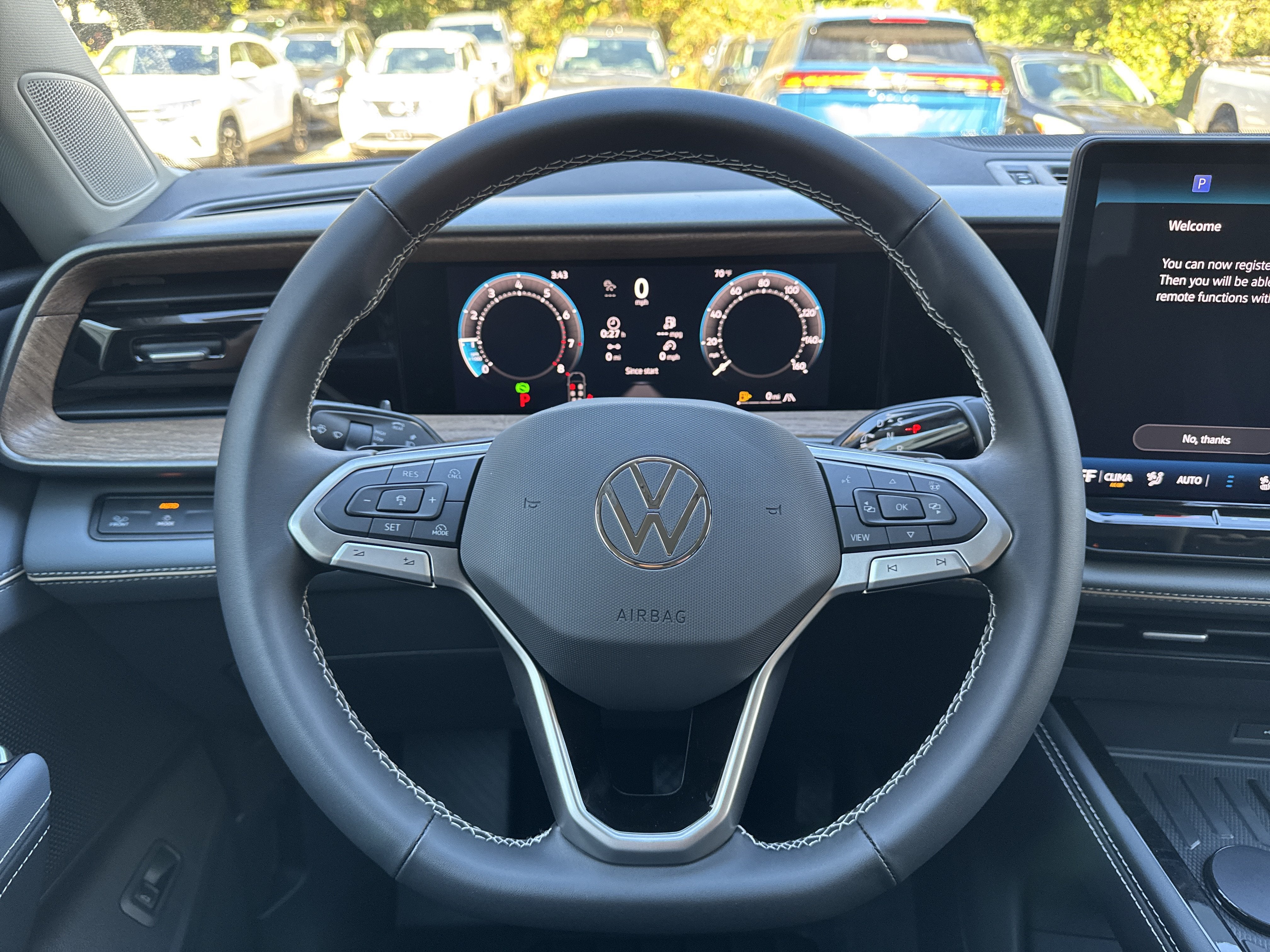 2027 Volkswagen Atlas SE w/Technology w/captains chairs and black wheel package