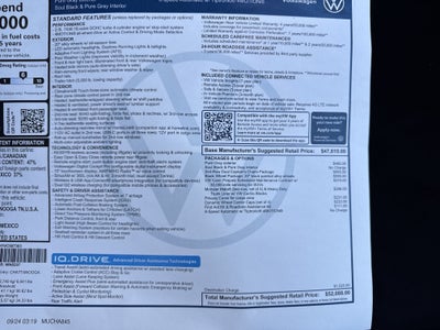 2027 Volkswagen Atlas SE w/Technology w/captains chairs and black wheel package