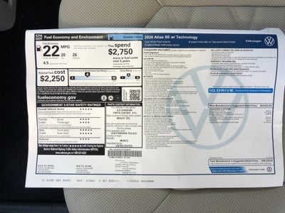 2026 Volkswagen Atlas 2.0T SE w/Technology