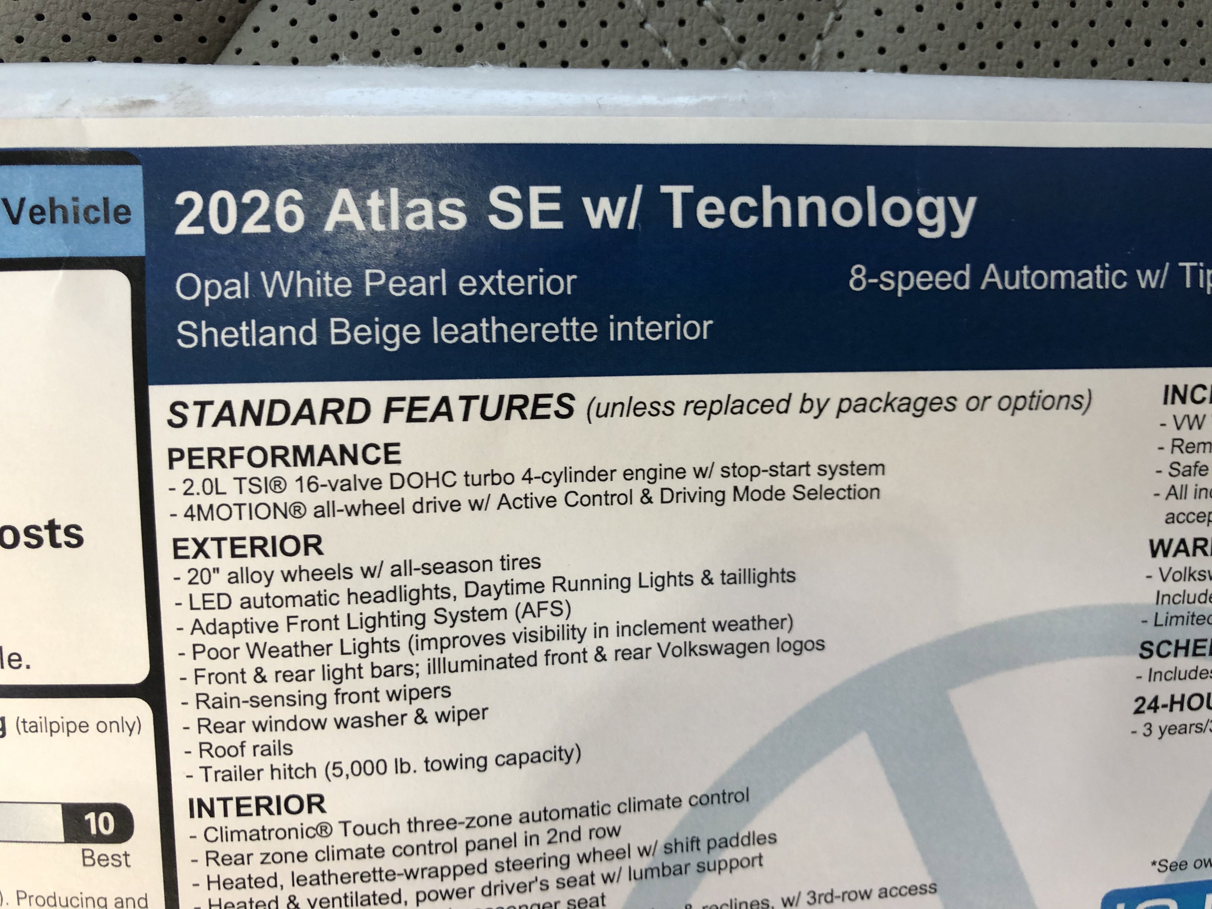 2026 Volkswagen Atlas 2.0T SE w/Technology