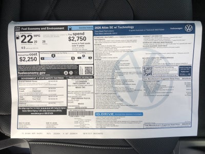 2026 Volkswagen Atlas 2.0T SE w/Technology w/captains chairs