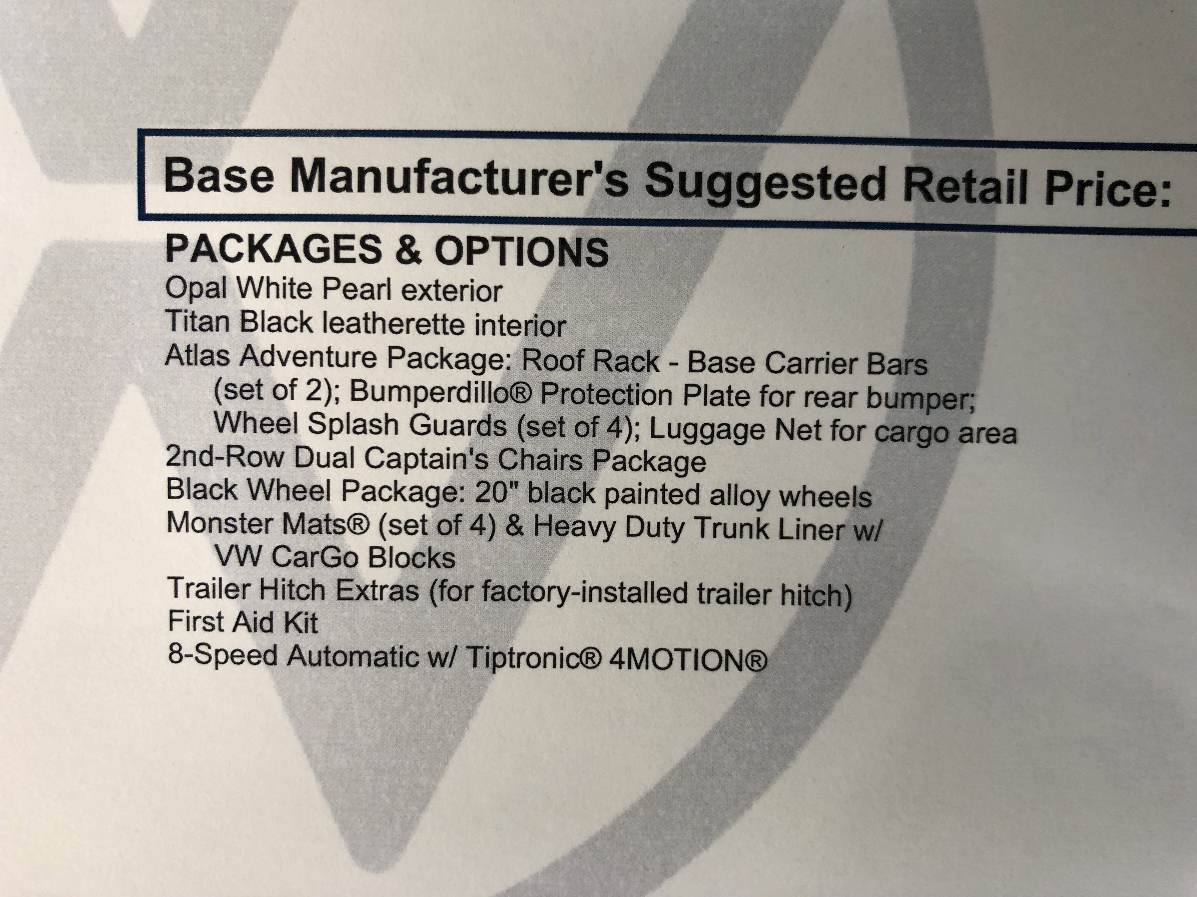 2026 Volkswagen Atlas 2.0T SE w/Technology w/captains chairs and black wheel package