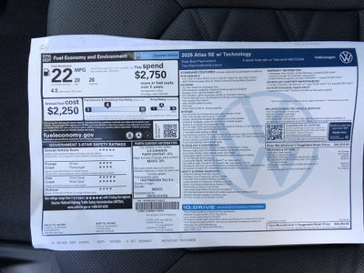 2026 Volkswagen Atlas 2.0T SE w/Technology w/black wheel package