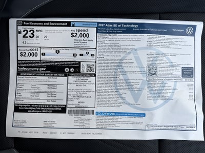2027 Volkswagen Atlas SE w/Technology