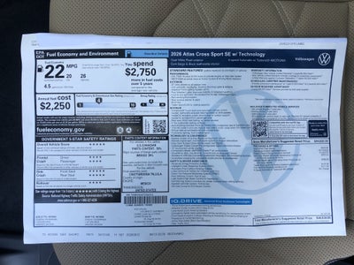 2026 Volkswagen Atlas Cross Sport 2.0T SE w/Technology