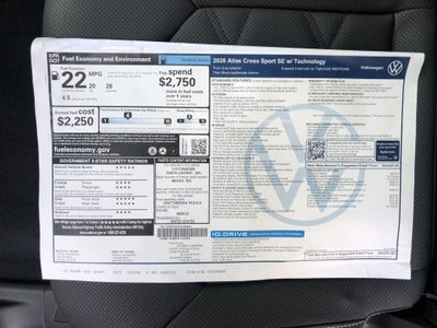 2026 Volkswagen Atlas Cross Sport 2.0T SE w/Technology w/panoramic sunroof and black wheel package