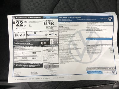 2026 Volkswagen Atlas 2.0T SE w/Technology w/panoramic sunroof and black wheel package