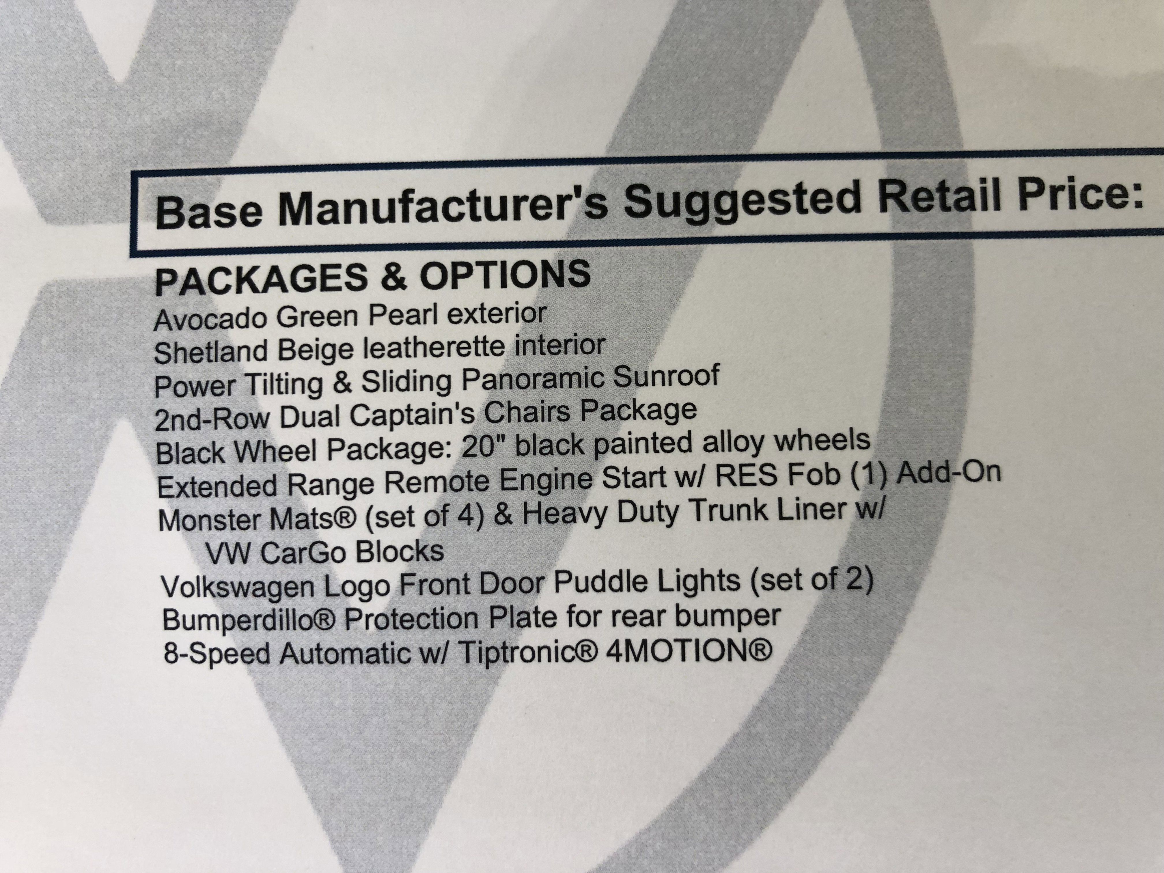 2026 Volkswagen Atlas 2.0T SE w/Technology w/captains chairs, panoramic sunroof and black wheel package