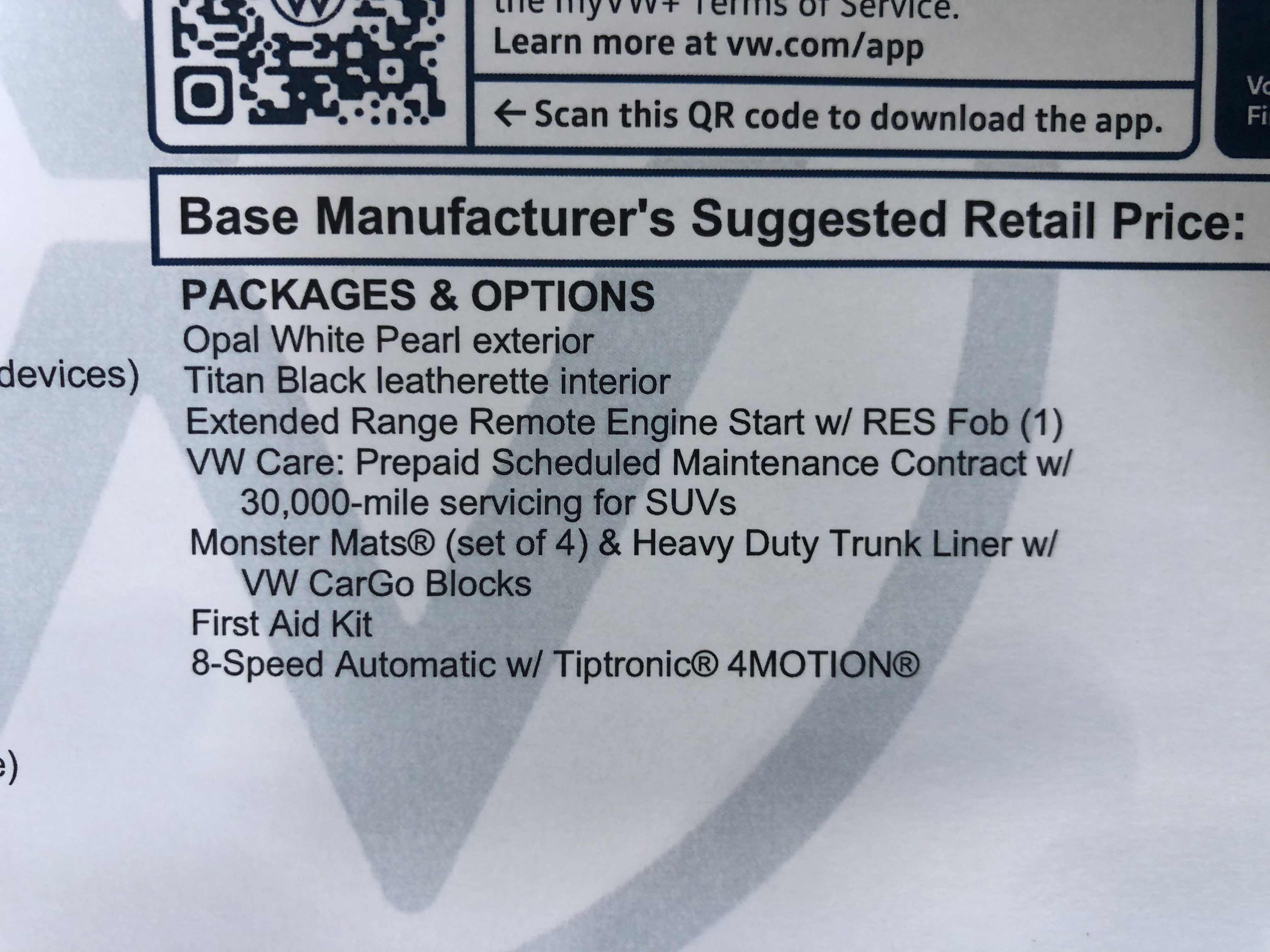 2026 Volkswagen Atlas 2.0T SE w/ext. range remote starter