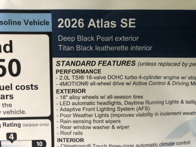 2026 Volkswagen Atlas 2.0T SE