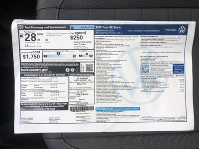 2026 Volkswagen Taos SE Black
