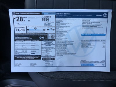 2026 Volkswagen Taos SE Black
